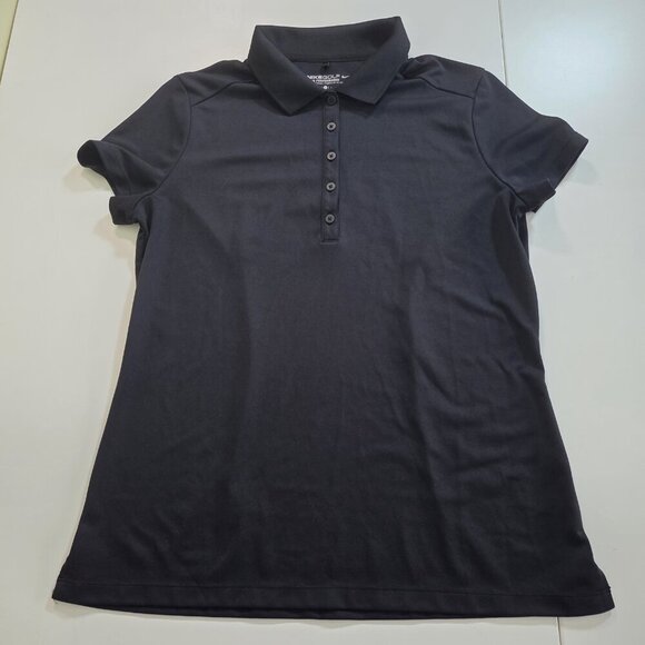 Nike Golf Polo Tour Performance Golf Polo Women L Black Dri Fit SS Stretch Sport - Picture 14 of 15